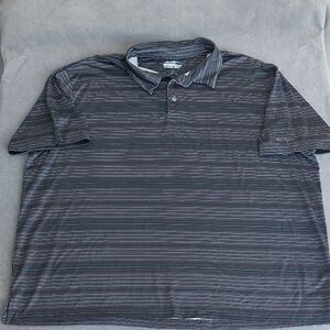 Ben Hogan Performance Black Grey/White Green Striped Polo 3XL
